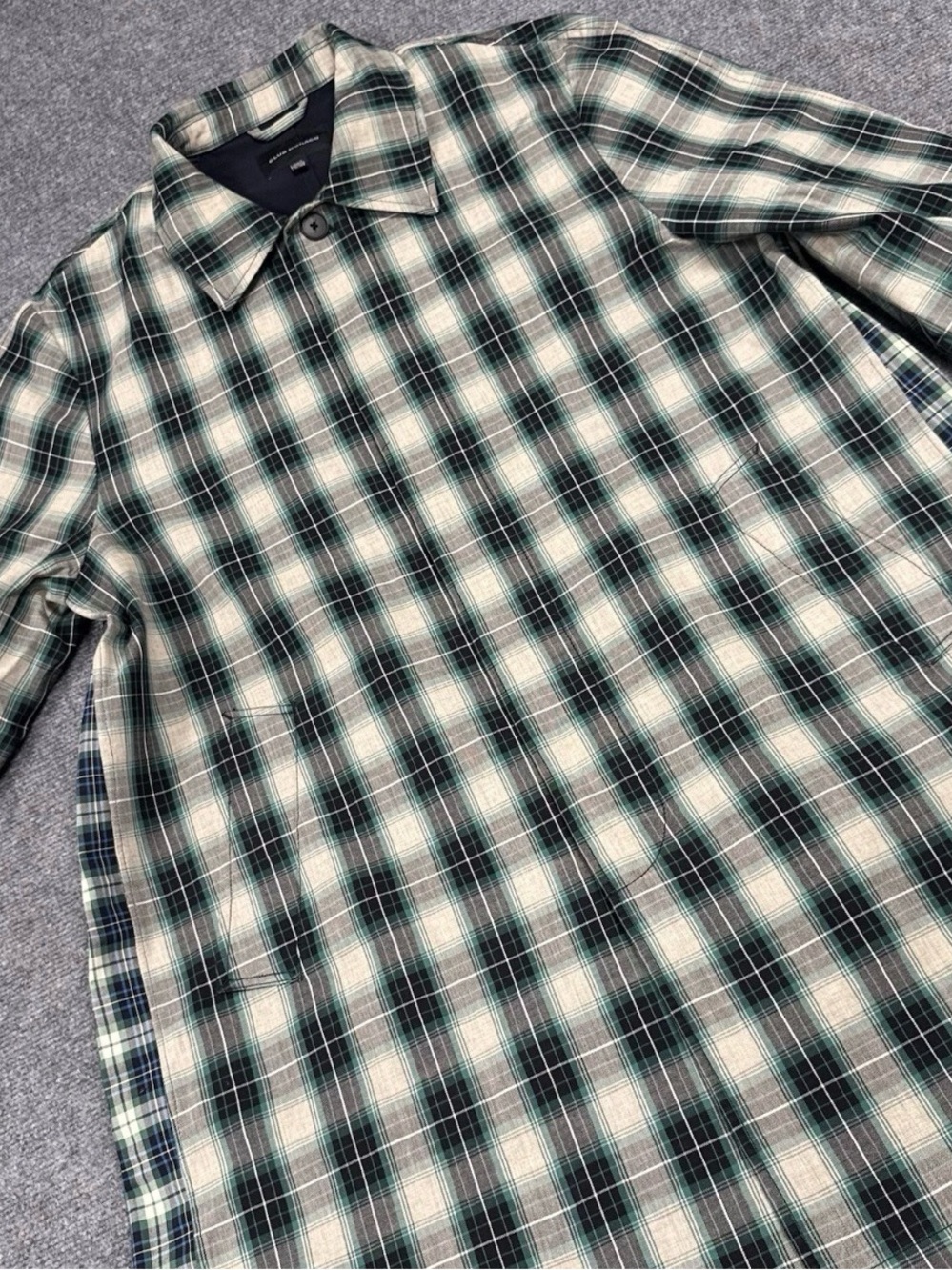 Club Monaco Plaid Mac Coat Trench Coat t Sz XL